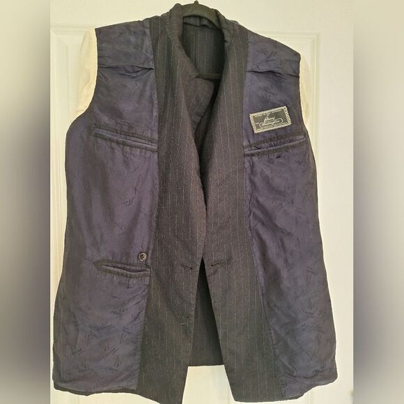 Brioni double breasted black and blue striped wool jacket size 39/49 - Picture 7 of 12